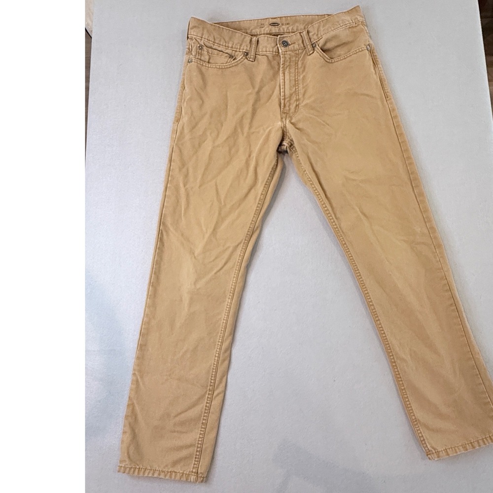 Old Navy Slim Built-In Flex Pants Tan Khaki 32x30 [Good Used]
